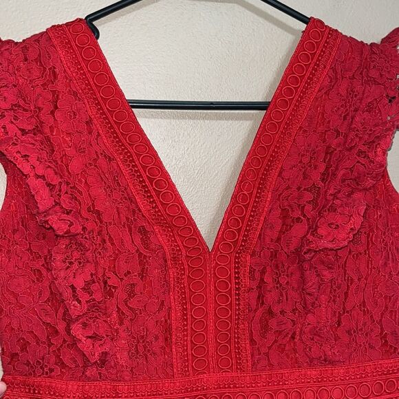 Women’s Petite ASOS Little Mistress Frilly Lace Mini  Dress homecoming formal - Picture 5 of 8